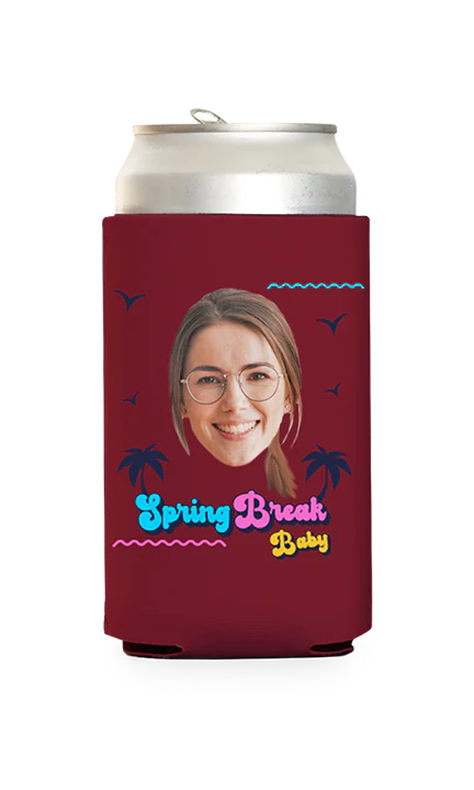 Custom Tropical Spring Break Can Cooler - Image 4