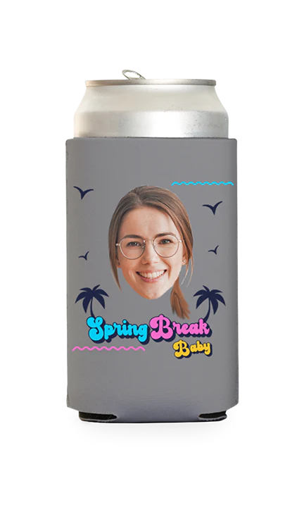 Custom Tropical Spring Break Can Cooler - Image 6