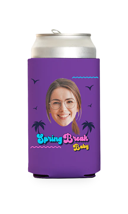 Custom Tropical Spring Break Can Cooler - Image 9