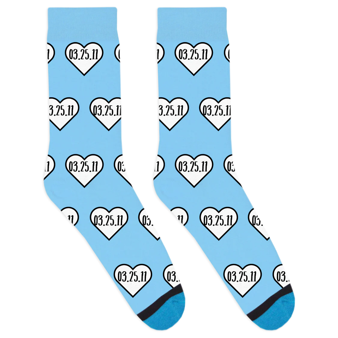 Custom Date Heart Socks - Image 5