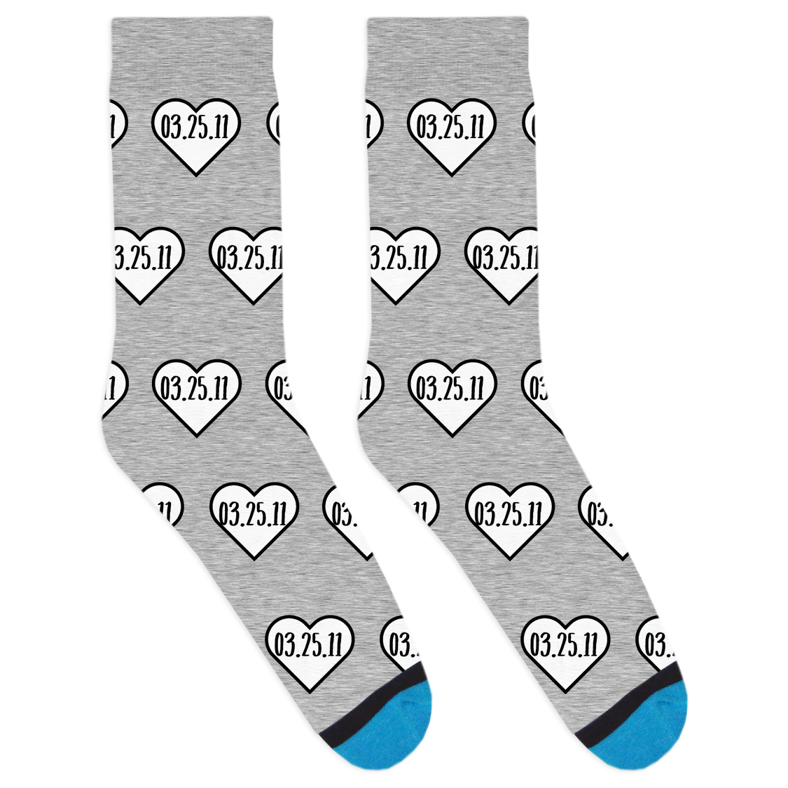 Custom Date Heart Socks - Image 6