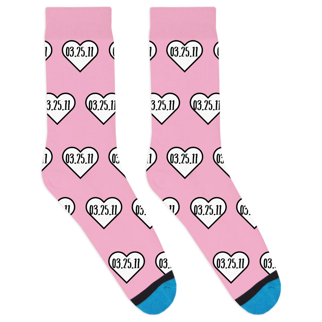 Custom Date Heart Socks - Image 7