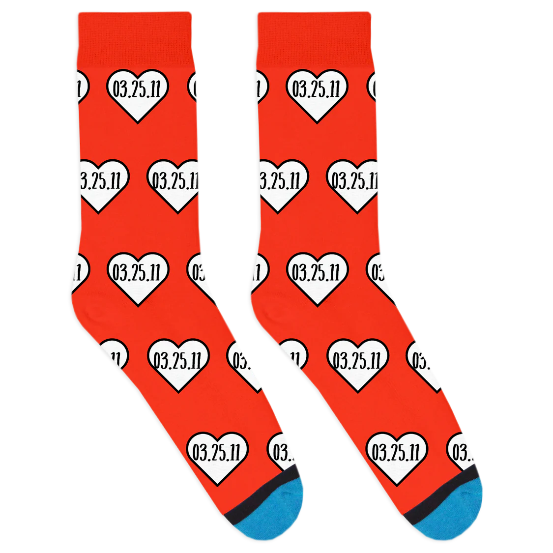 Custom Date Heart Socks - Image 8