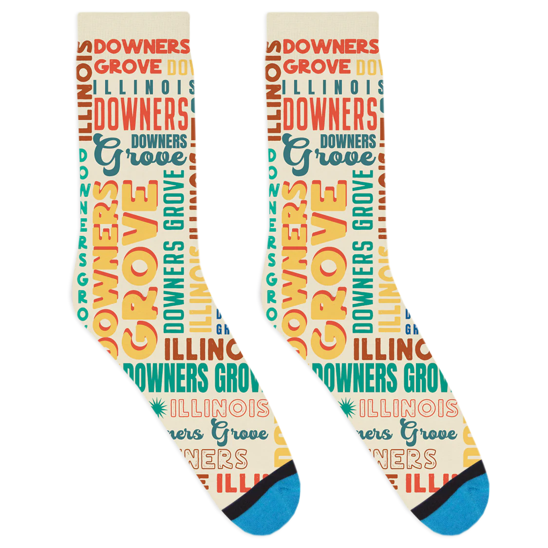 Downer's Grove Text Socks