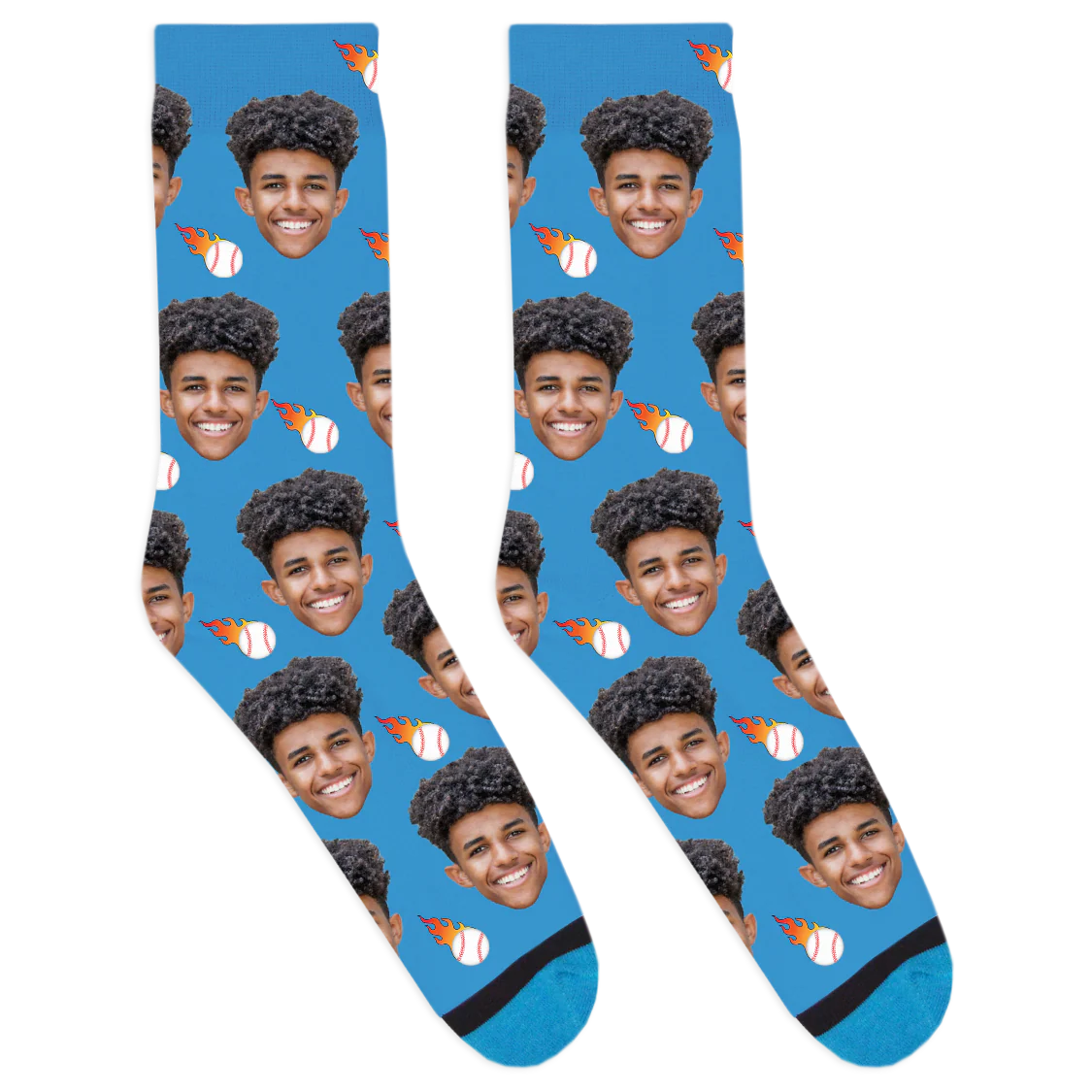 Custom Flaming Baseball Socks - Image 3