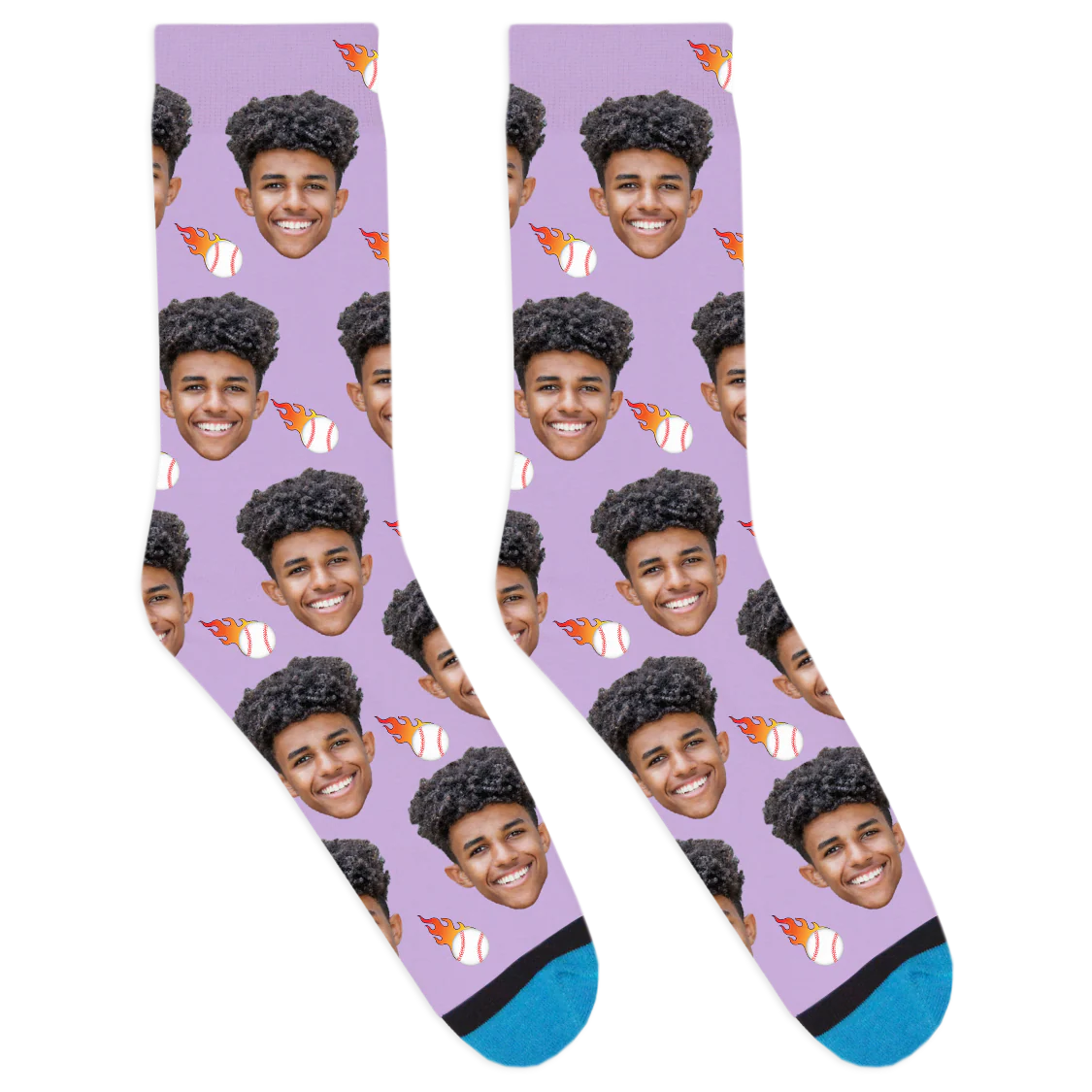 Custom Flaming Baseball Socks - Image 5