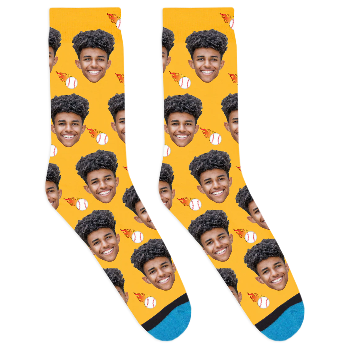Custom Flaming Baseball Socks - Image 6