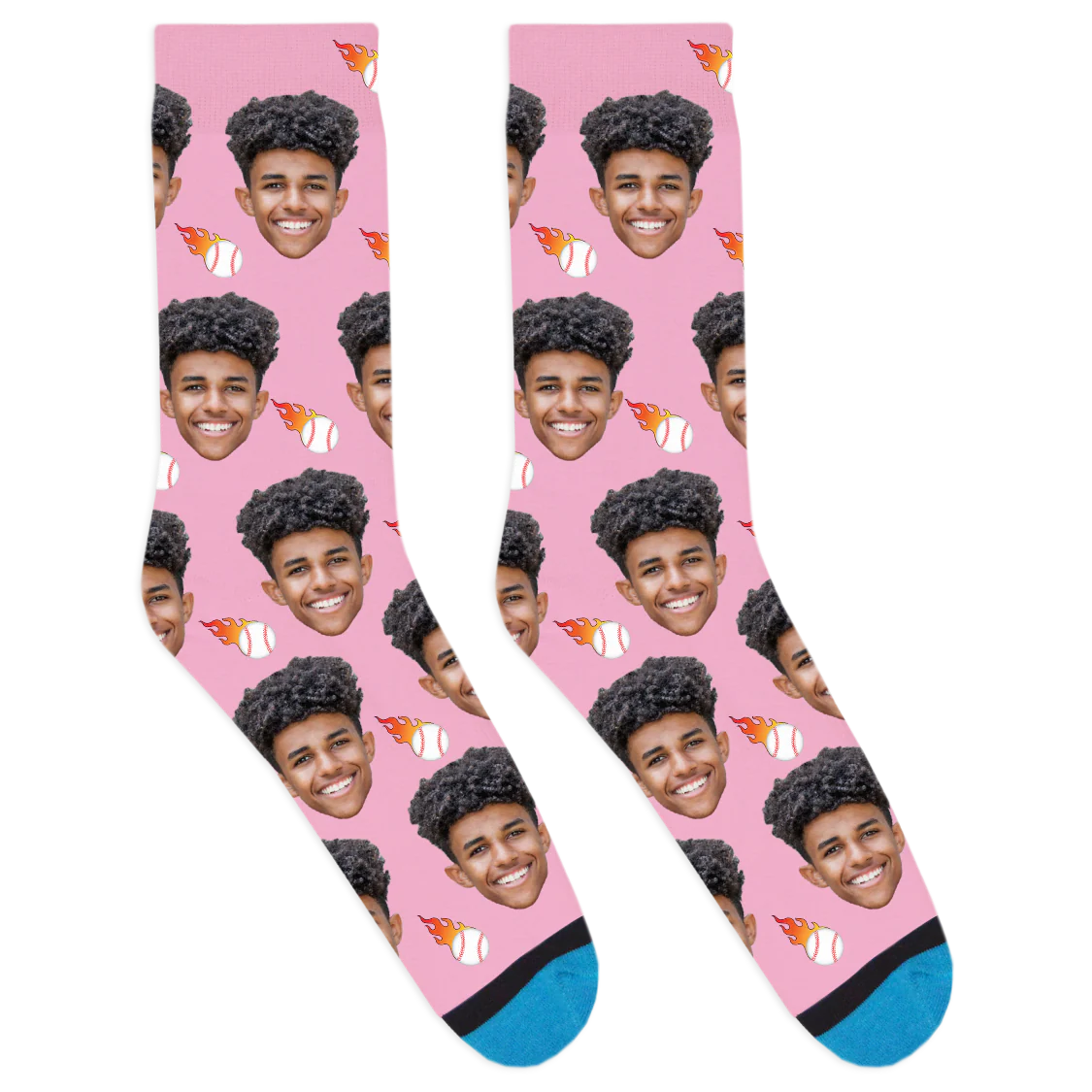 Custom Flaming Baseball Socks - Image 7