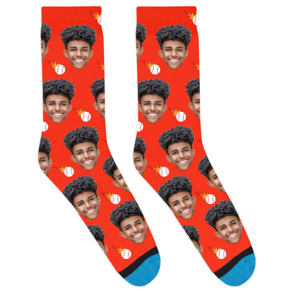 Custom Flaming Baseball Socks - Image 9