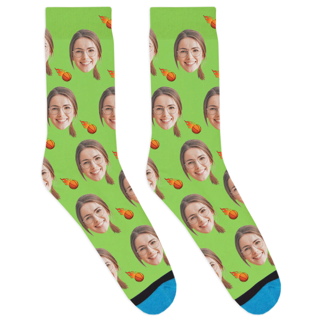 Custom Flaming Basketball Socks - Image 4