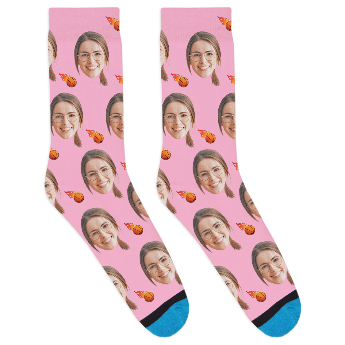 Custom Flaming Basketball Socks - Image 8