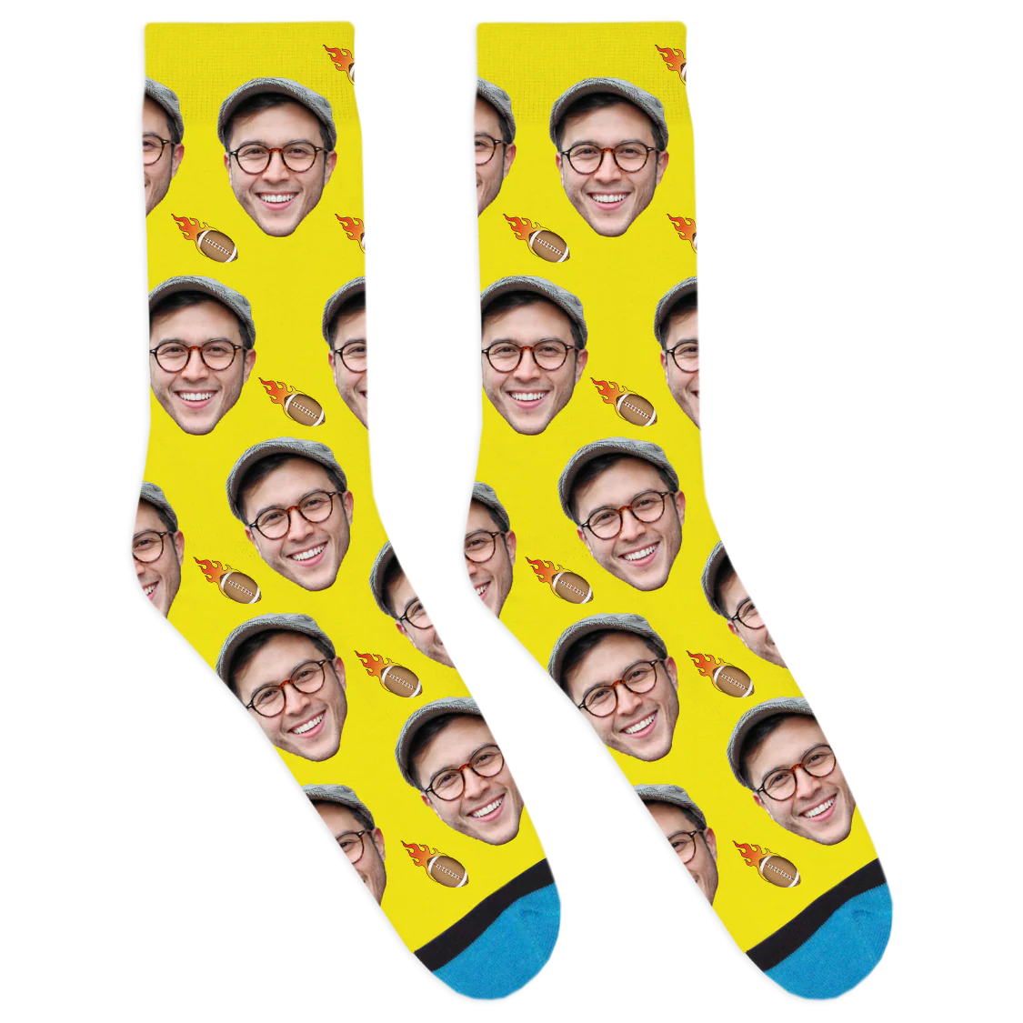 Custom Flaming Football Socks - Image 10