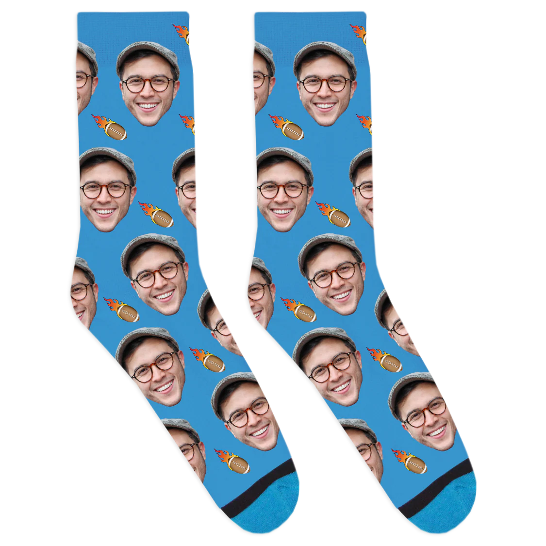 Custom Flaming Football Socks - Image 3