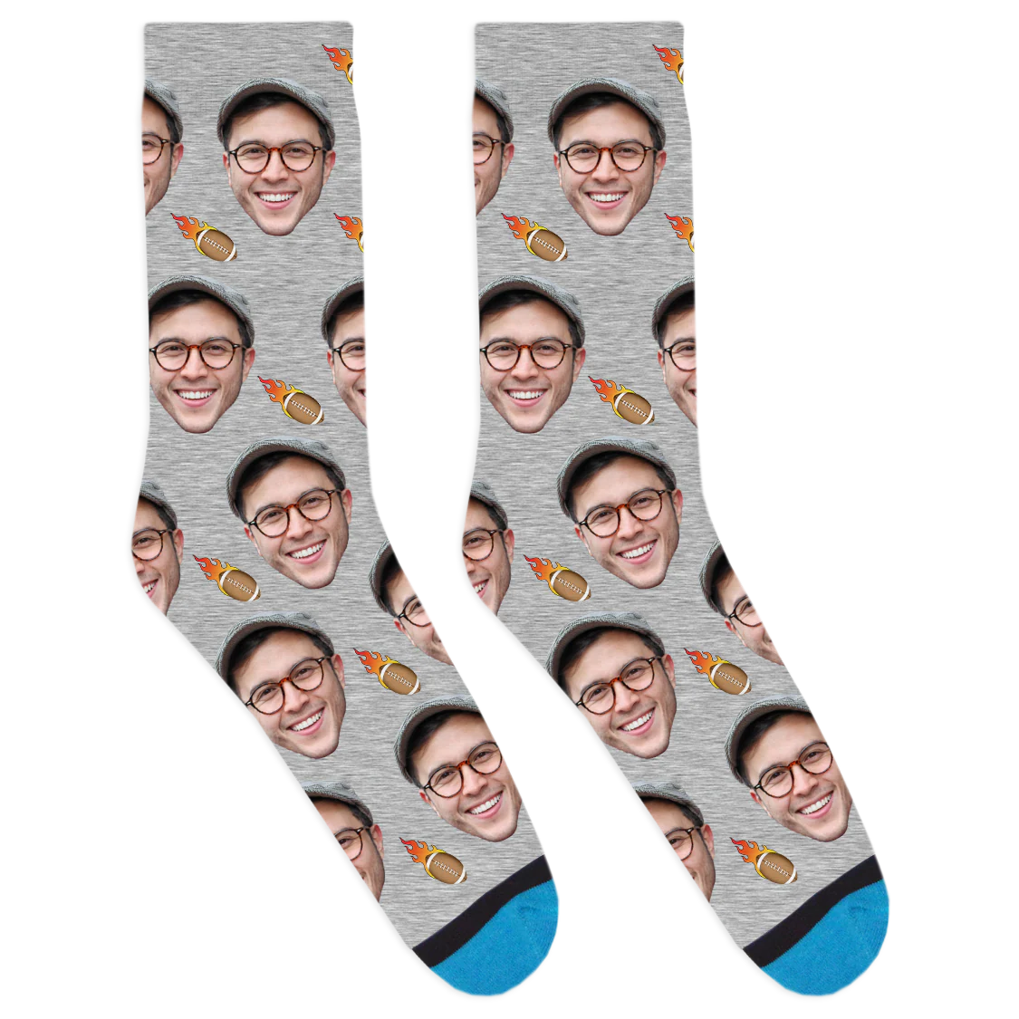 Custom Flaming Football Socks - Image 4