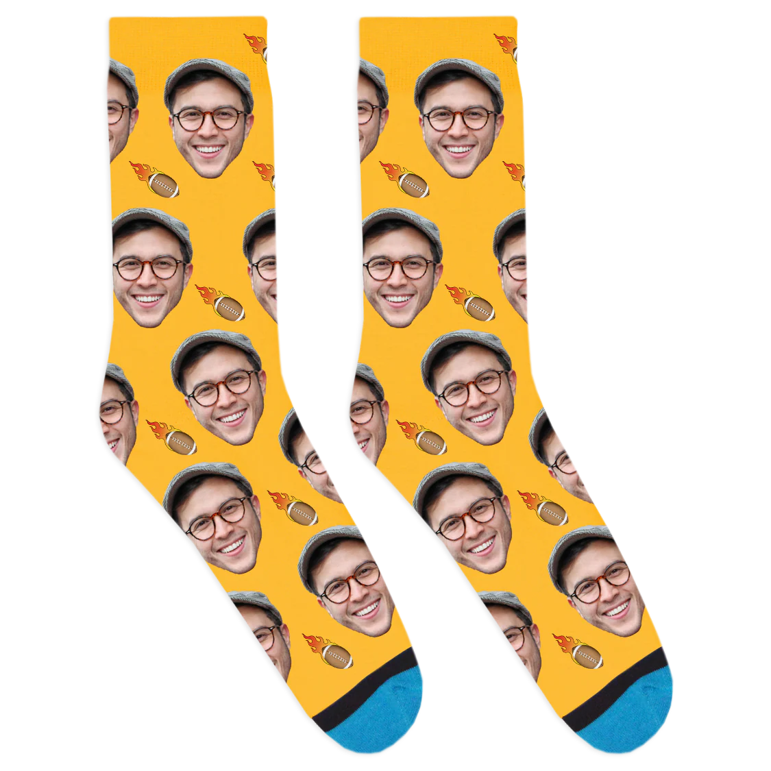 Custom Flaming Football Socks - Image 6
