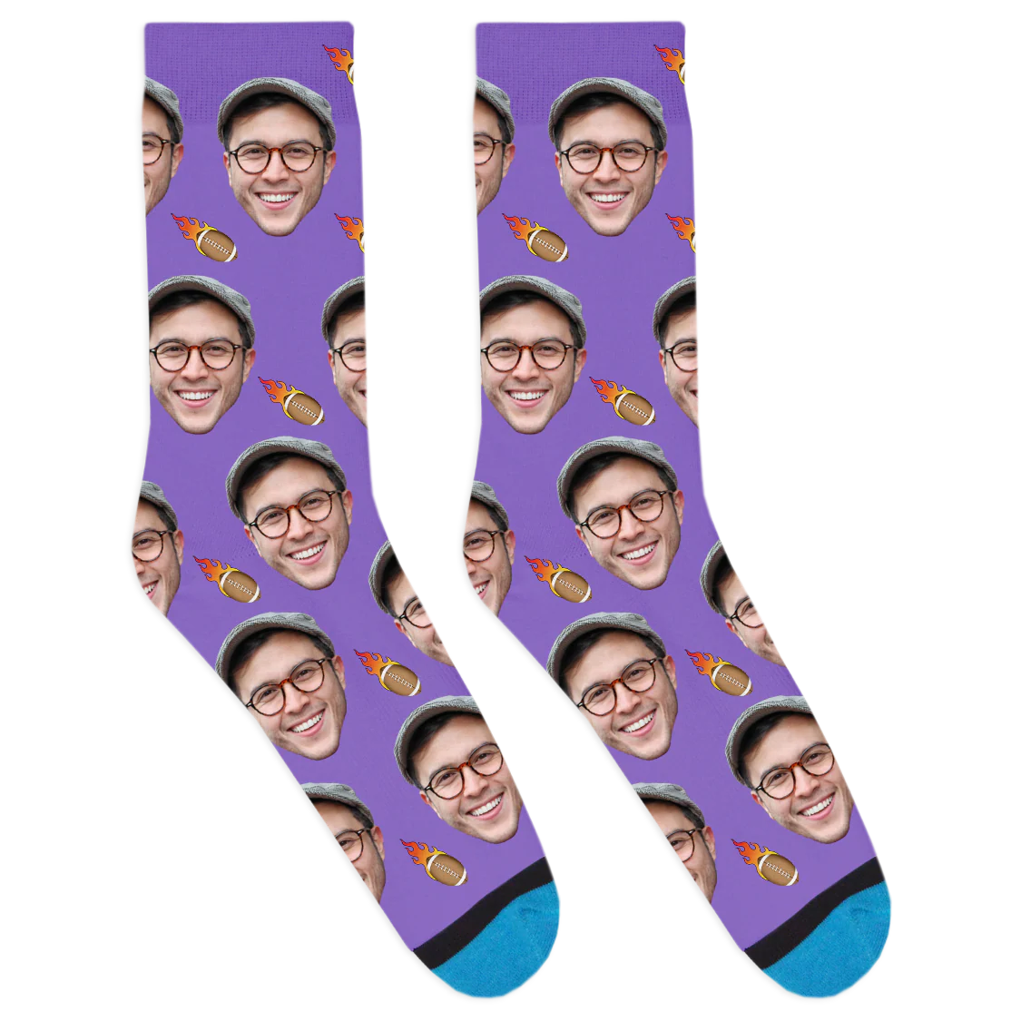 Custom Flaming Football Socks - Image 8