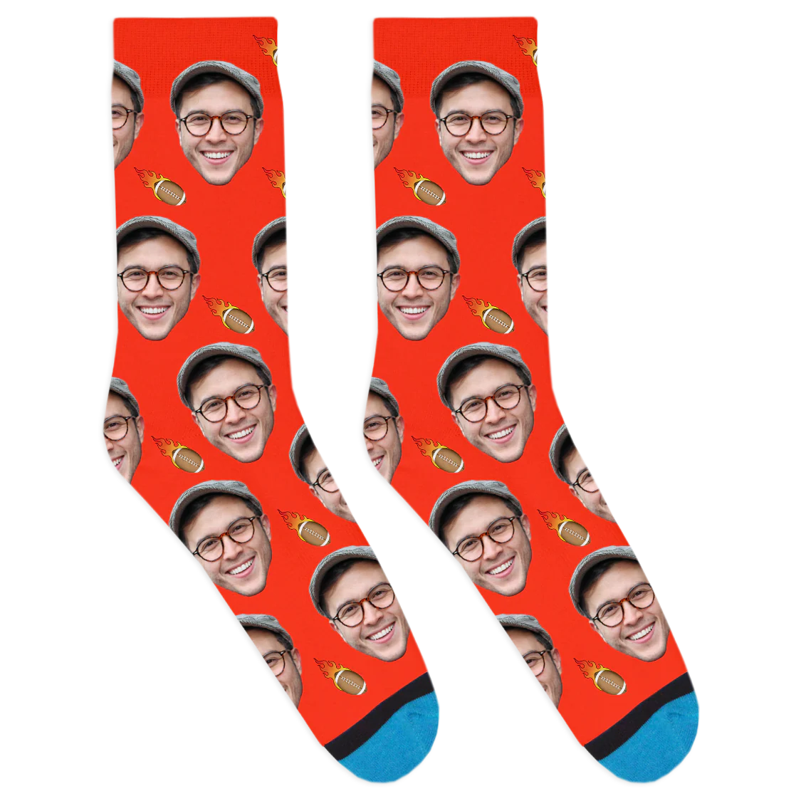 Custom Flaming Football Socks - Image 9
