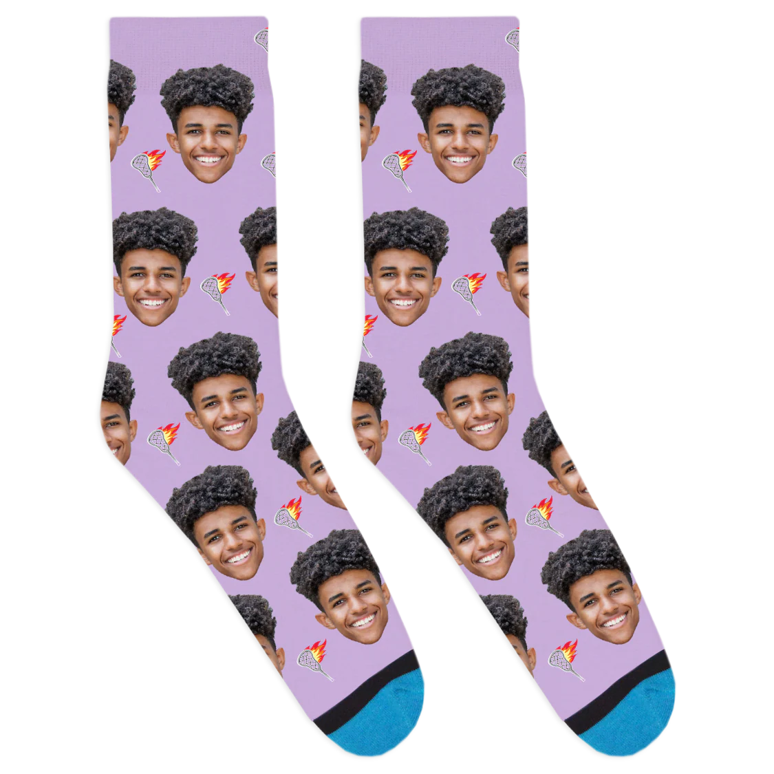 Custom Flaming Lacrosse Stick Socks - Image 4