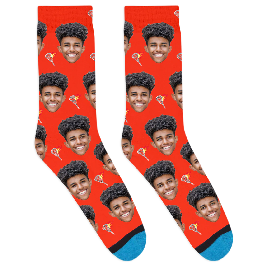 Custom Flaming Lacrosse Stick Socks - Image 8