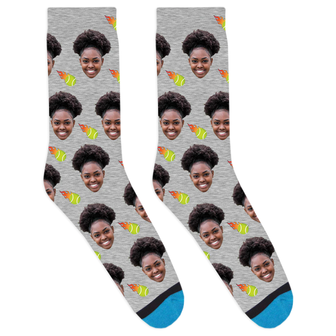 Custom Flaming Tennis Ball Socks - Image 3