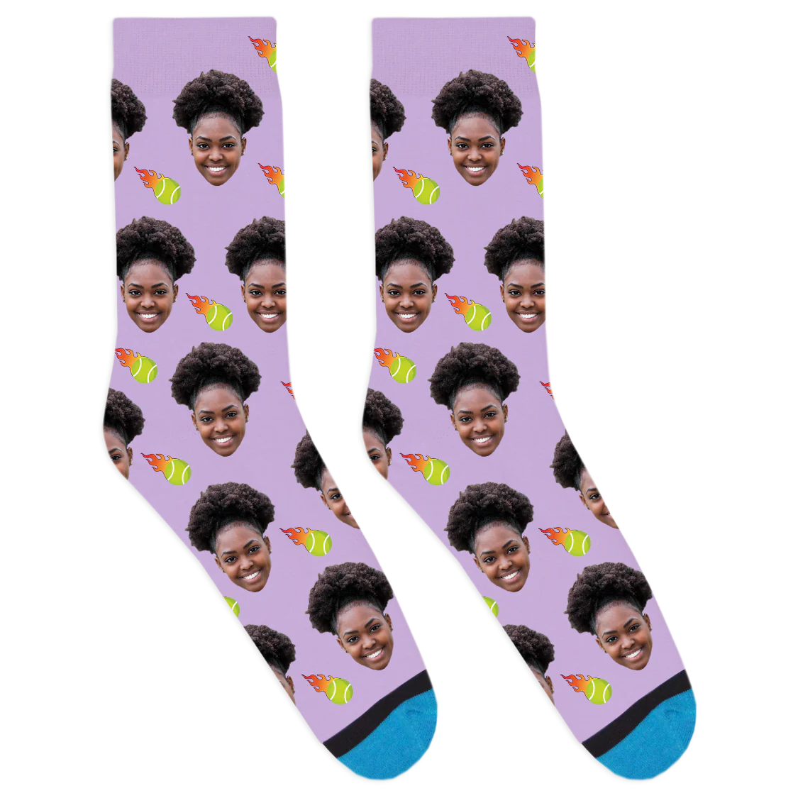 Custom Flaming Tennis Ball Socks - Image 4