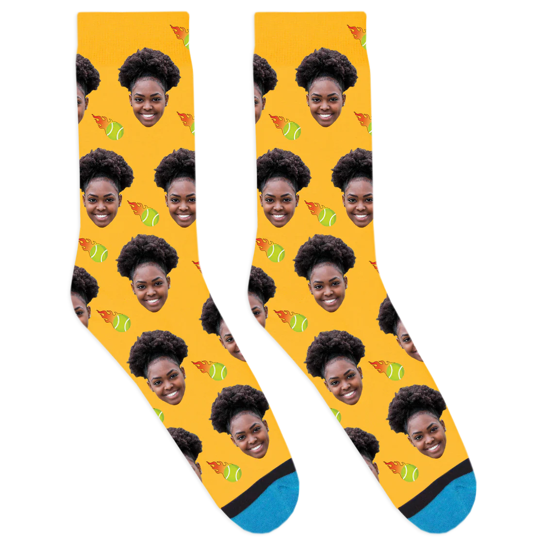 Custom Flaming Tennis Ball Socks - Image 5