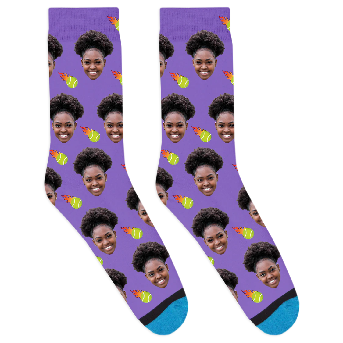 Custom Flaming Tennis Ball Socks - Image 7