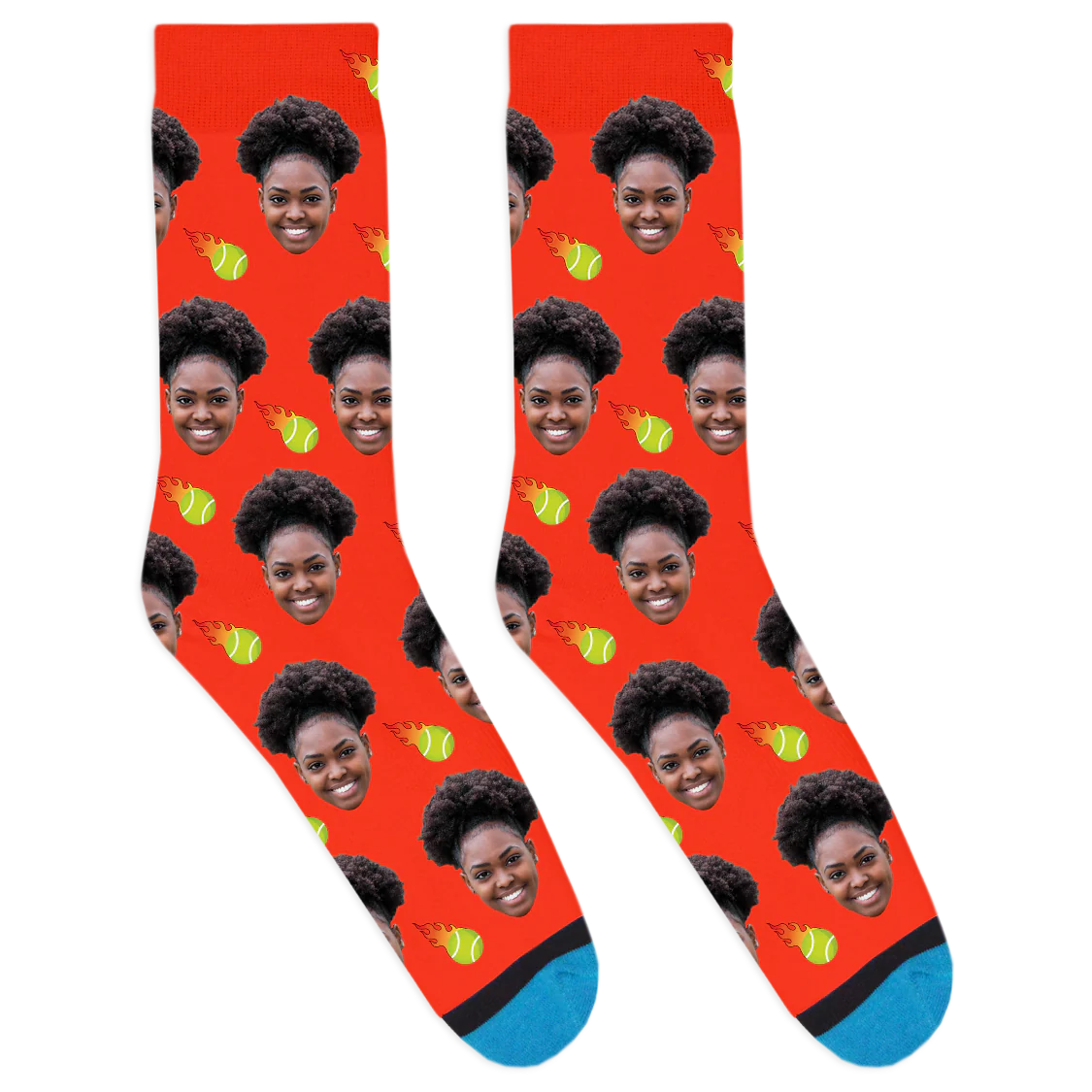 Custom Flaming Tennis Ball Socks - Image 8