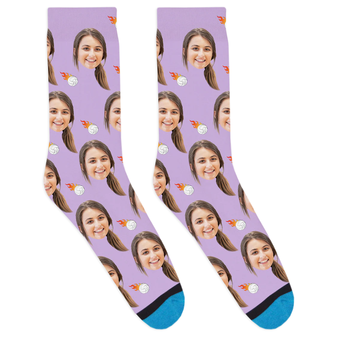 Custom Flaming Volleyball Socks - Image 5