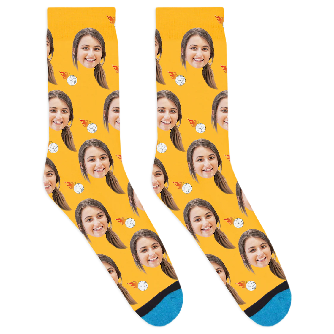 Custom Flaming Volleyball Socks - Image 6