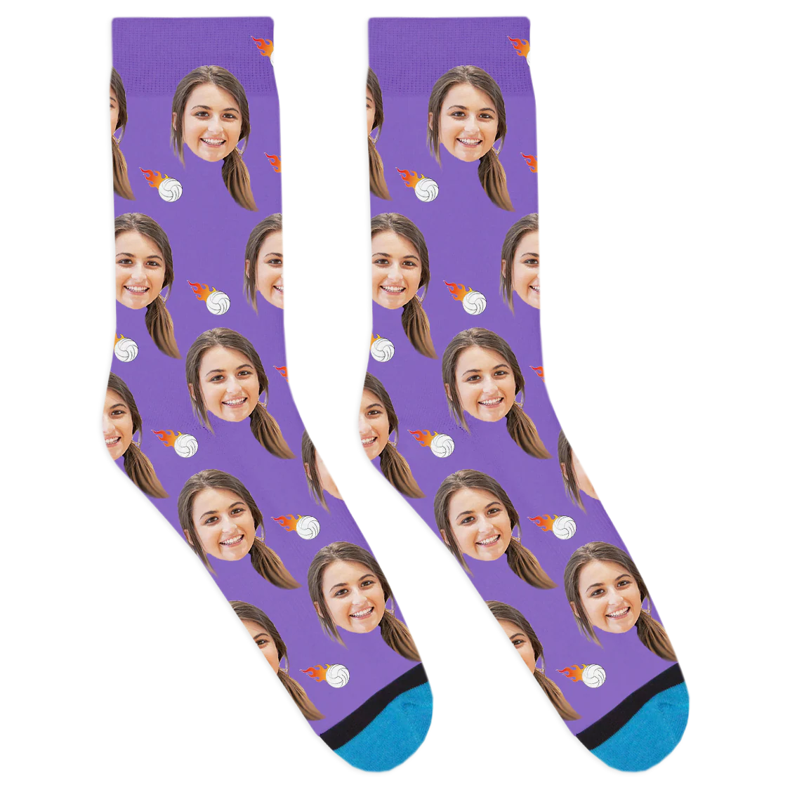 Custom Flaming Volleyball Socks - Image 8