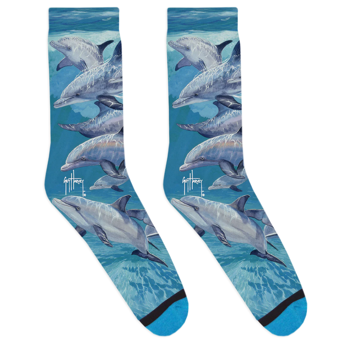 Guy Harvey Dolphin Family Socks