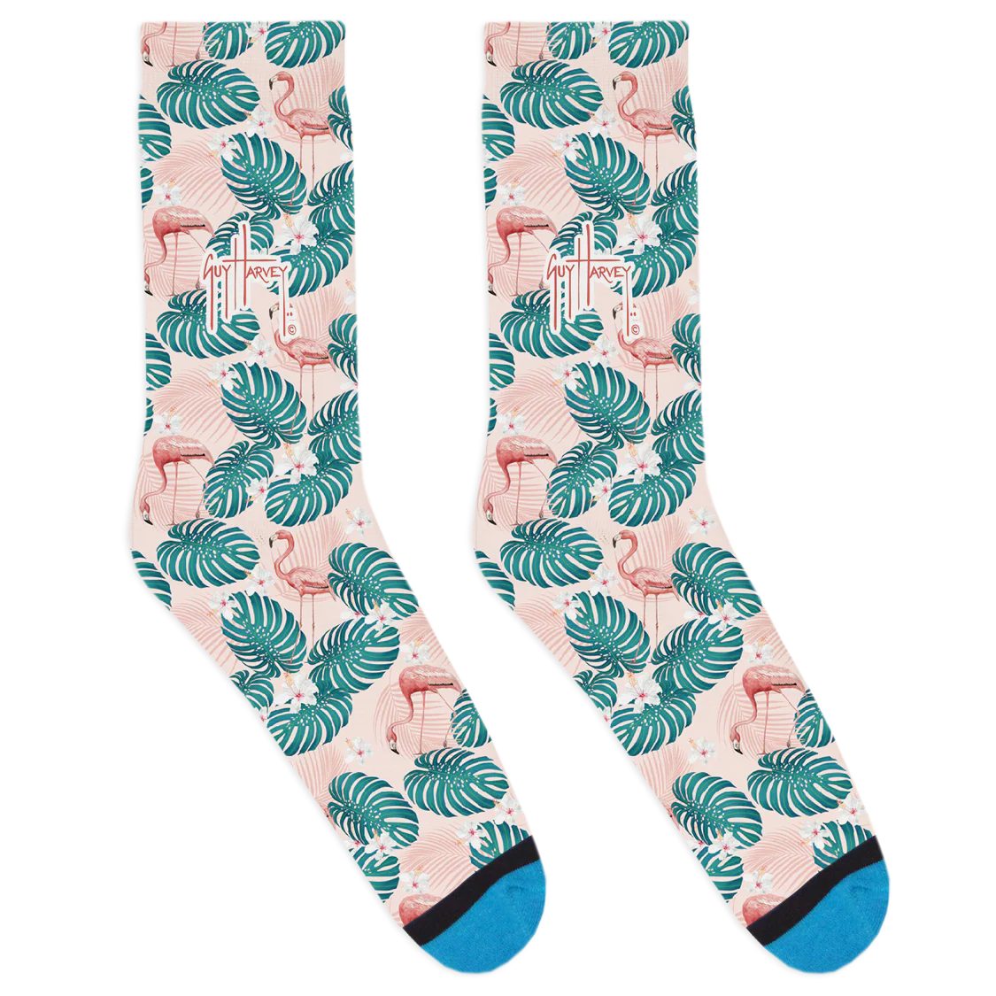 Guy Harvey Floral Flamingos Socks