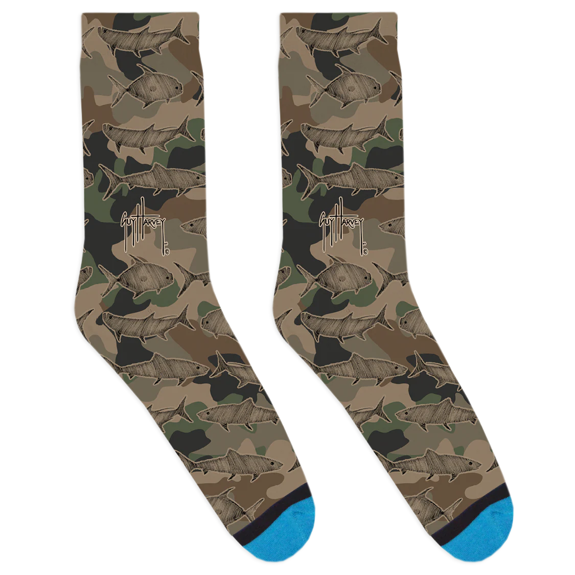 Guy Harvey Inshore Camo Scribble Socks