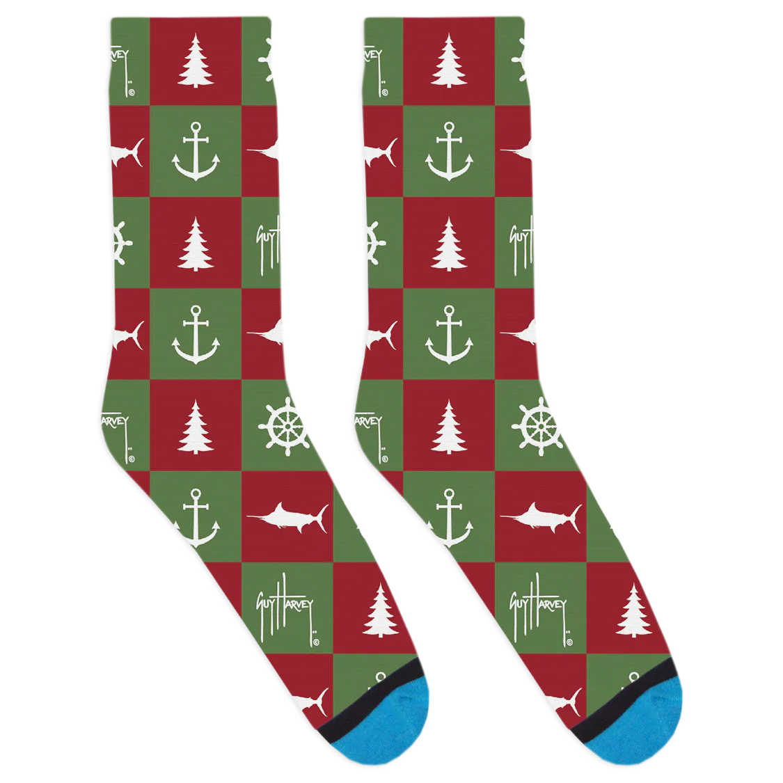 Custom Guy Harvey XMAS Squares Socks