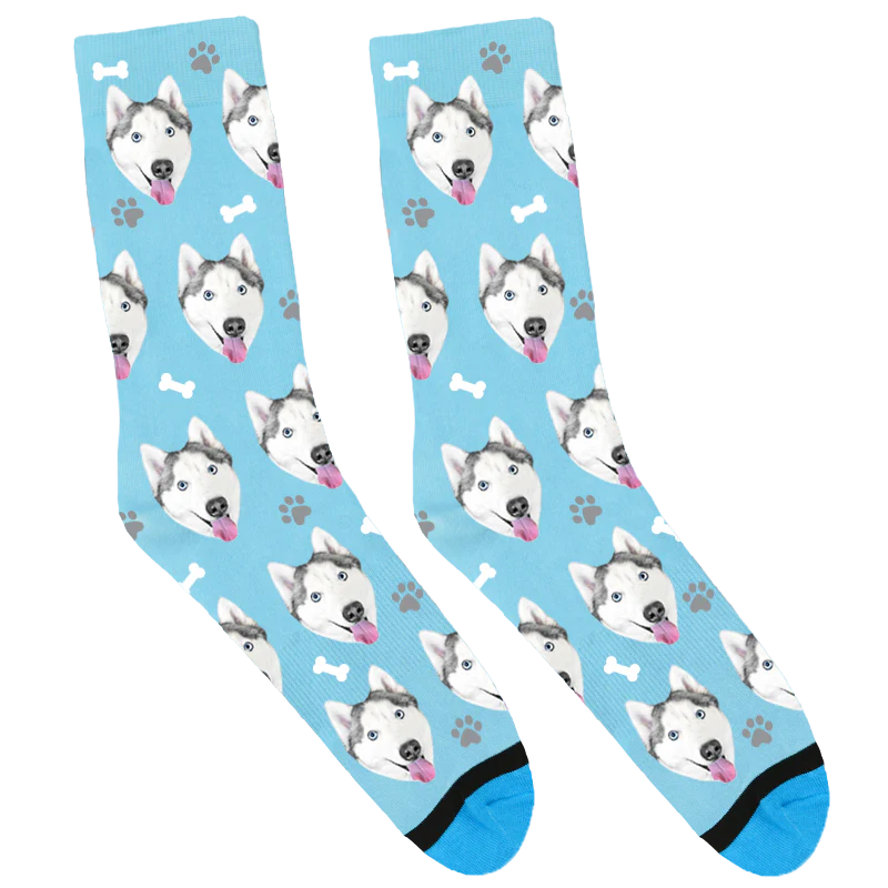 Hiro the Happy Husky Socks