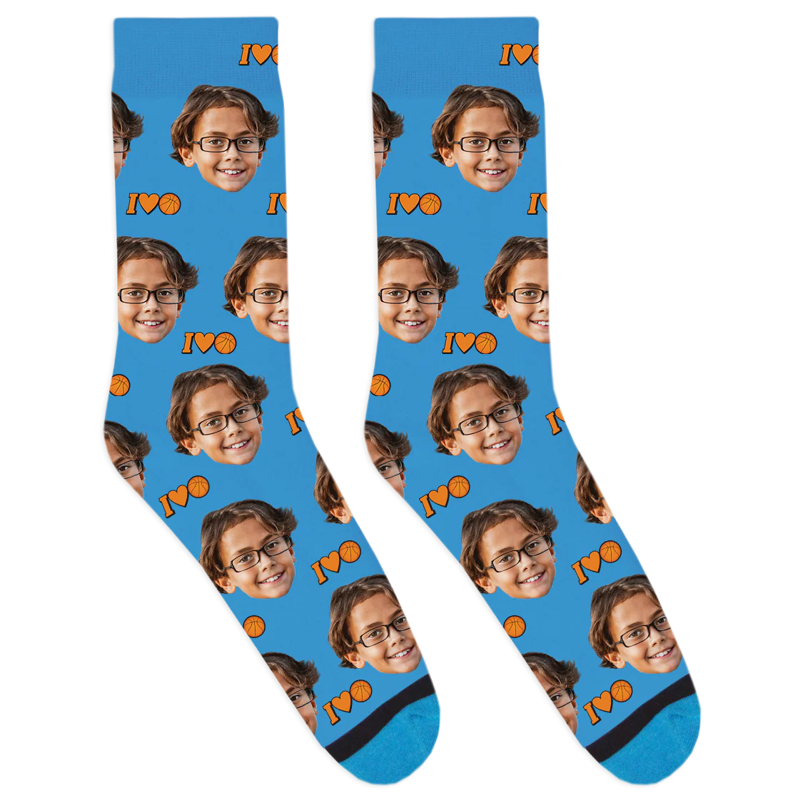 Custom I Heart Basketball Socks - Image 3
