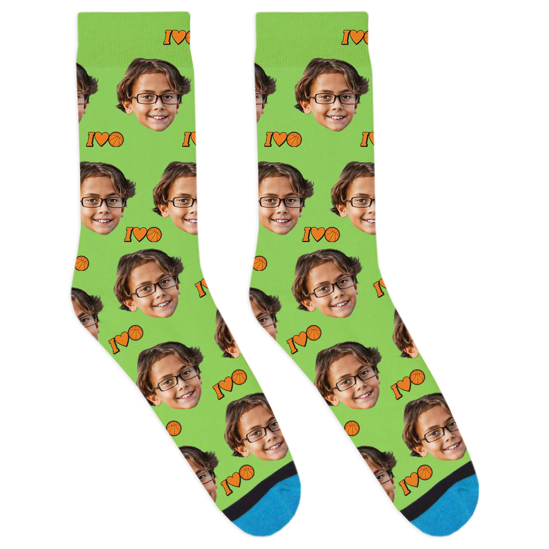 Custom I Heart Basketball Socks - Image 4