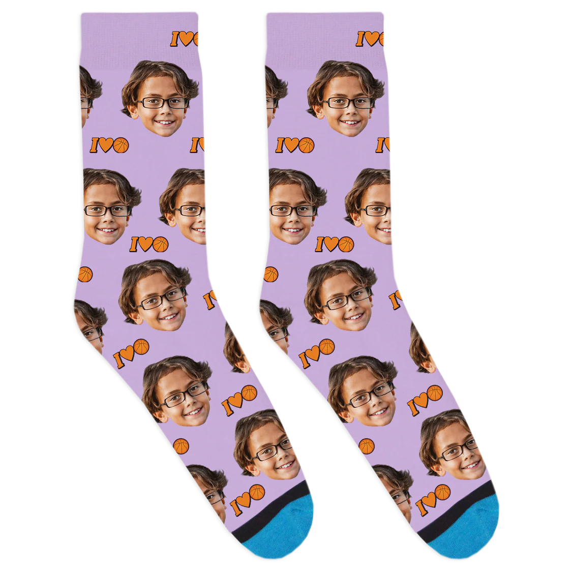 Custom I Heart Basketball Socks - Image 6