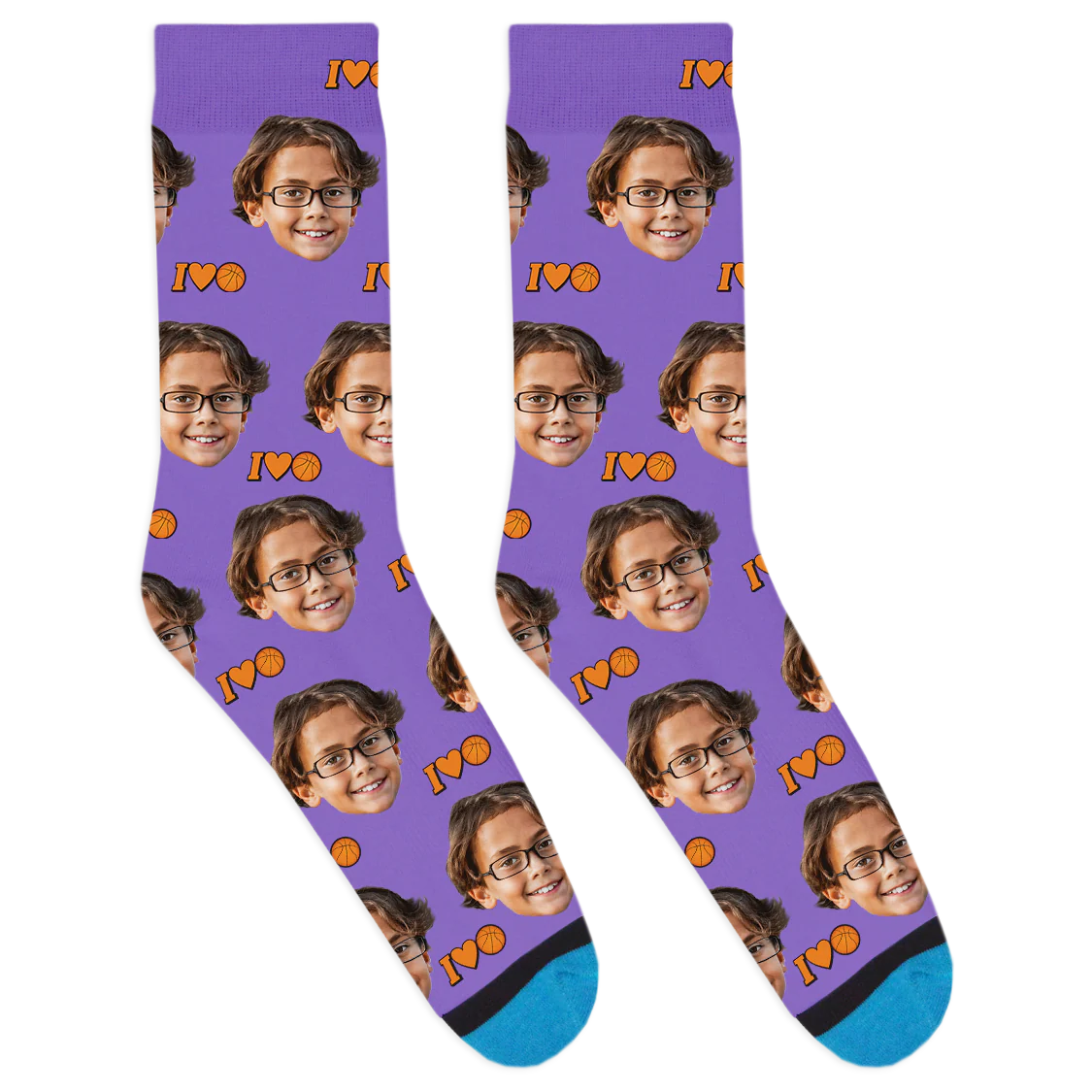 Custom I Heart Basketball Socks - Image 8
