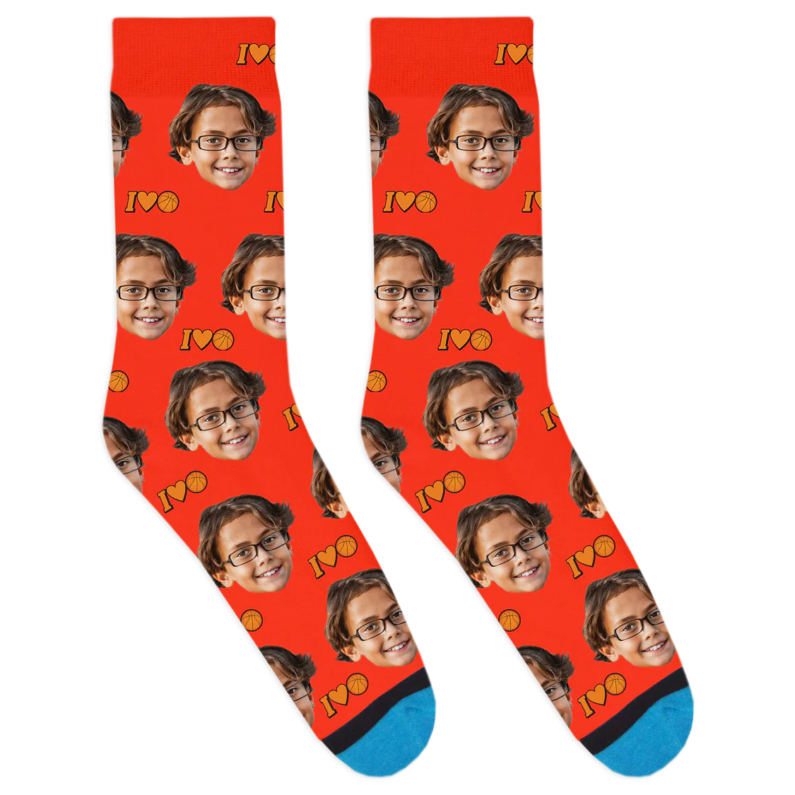 Custom I Heart Basketball Socks - Image 9