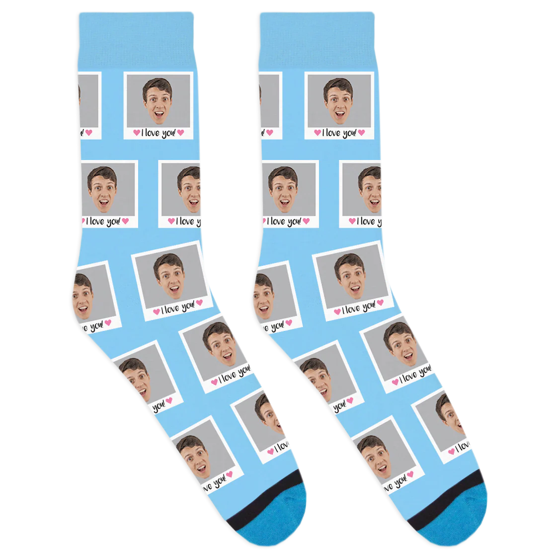 Custom I Love You Polaroid Socks (One Head)