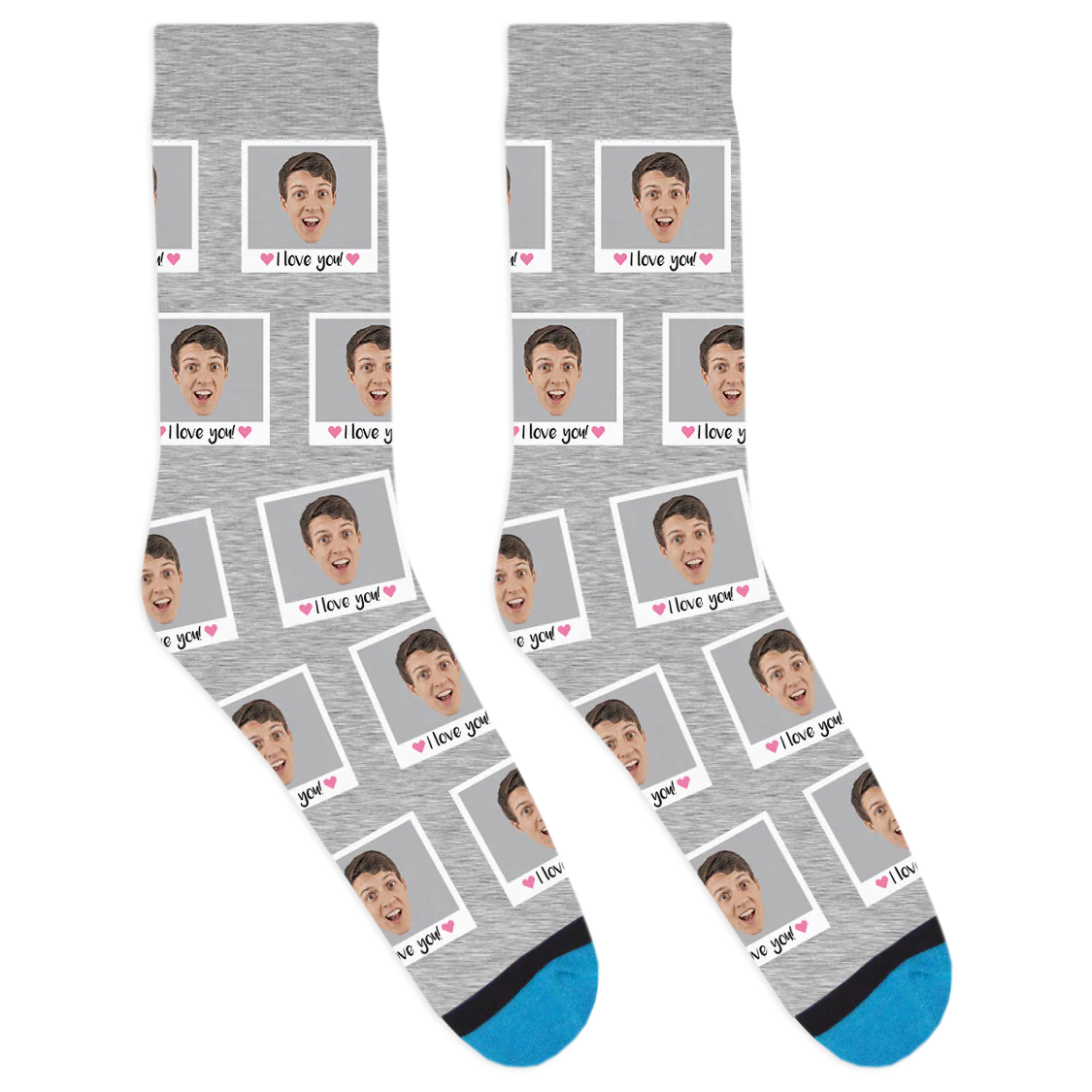 Custom I Love You Polaroid Socks (One Head) - Image 2