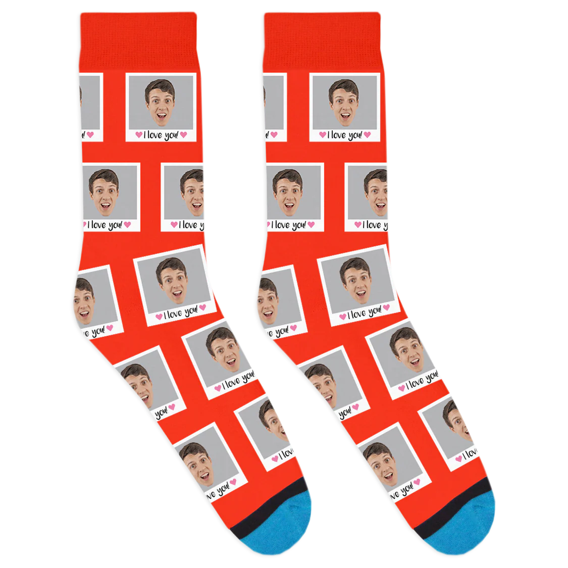 Custom I Love You Polaroid Socks (One Head) - Image 4