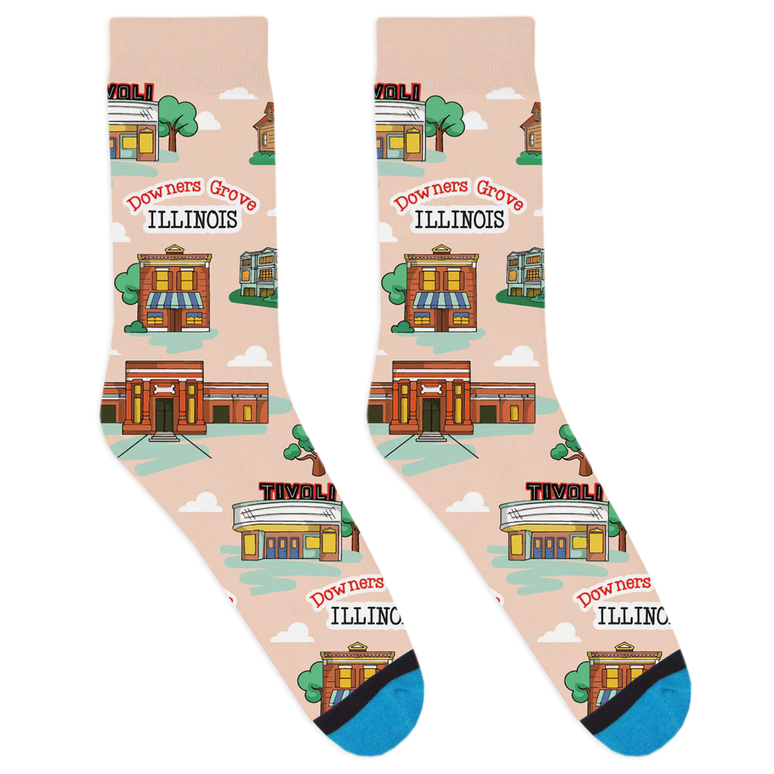 Local Landmarks - Downer's Grove Socks