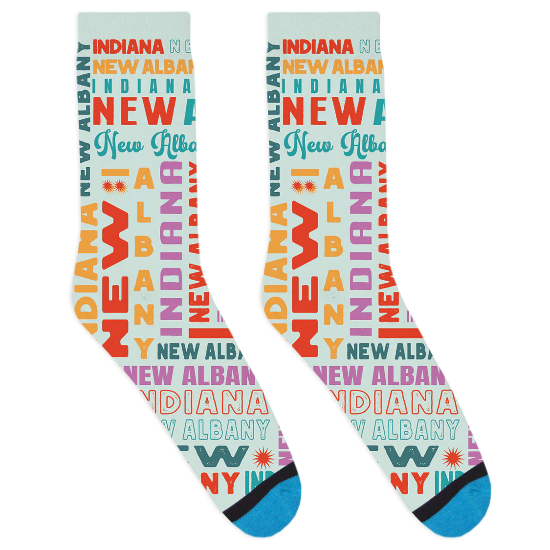 New Albany Text Socks