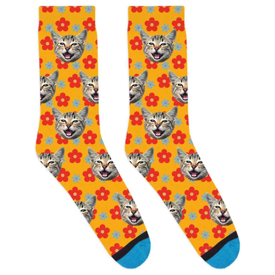 Custom Retro Flowers Socks - Image 6