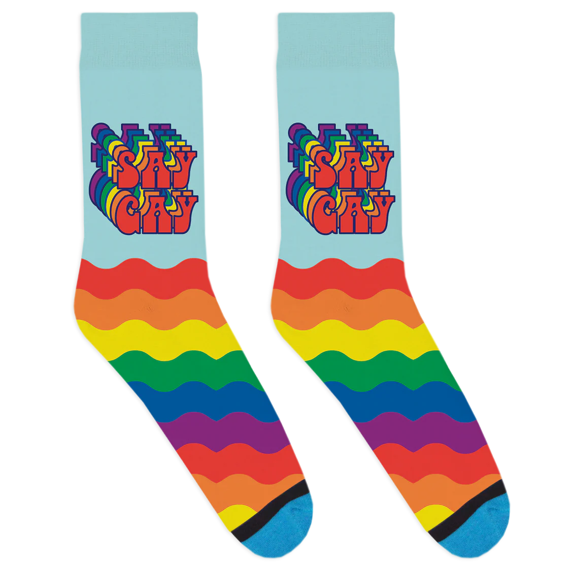 Say Gay Rainbow Socks