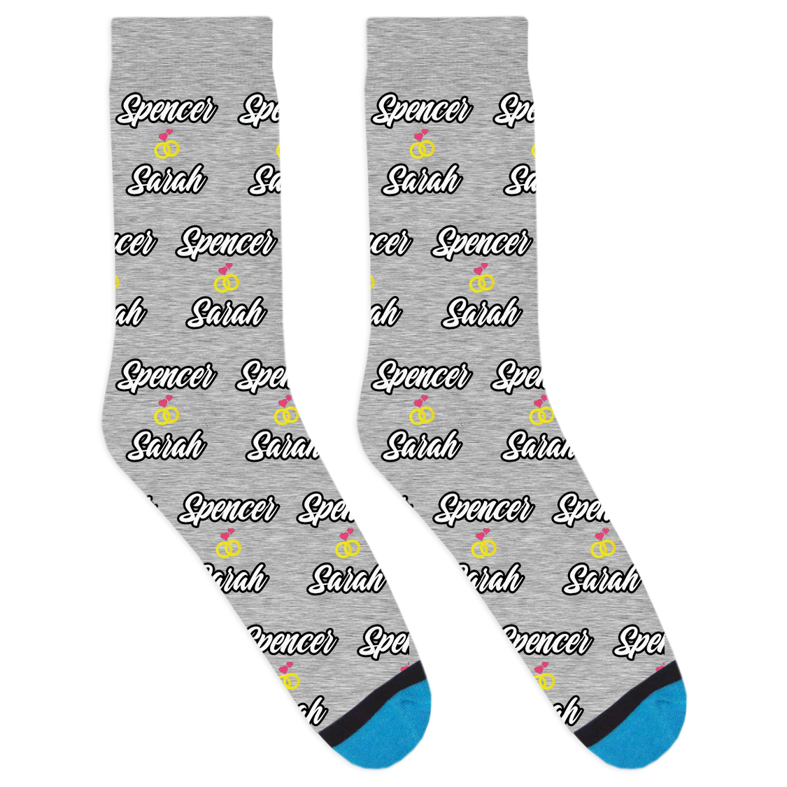 Custom Two Name Ring Socks - Image 3