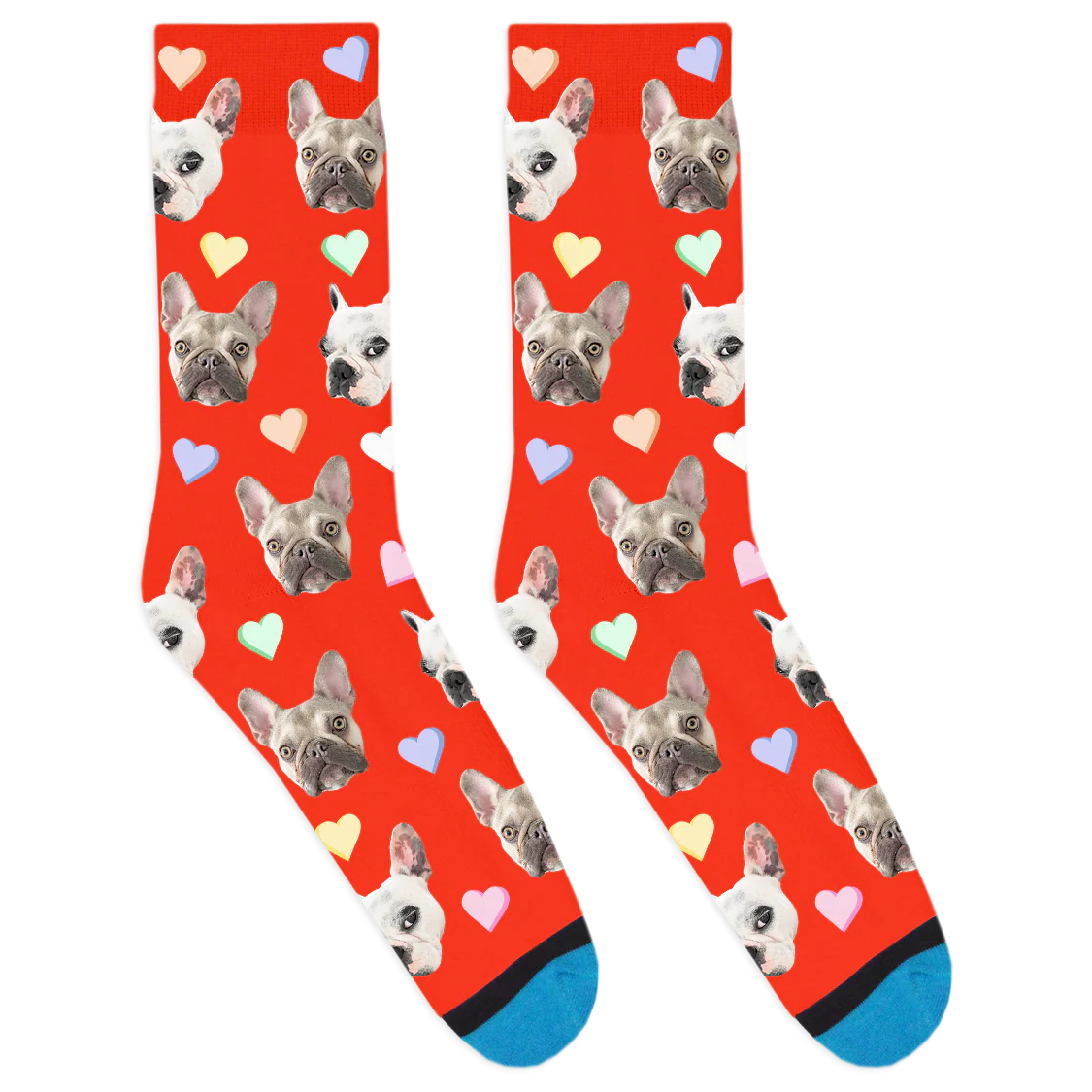 Walter Geoffrey and Charlotte Candy Heart Socks - Red